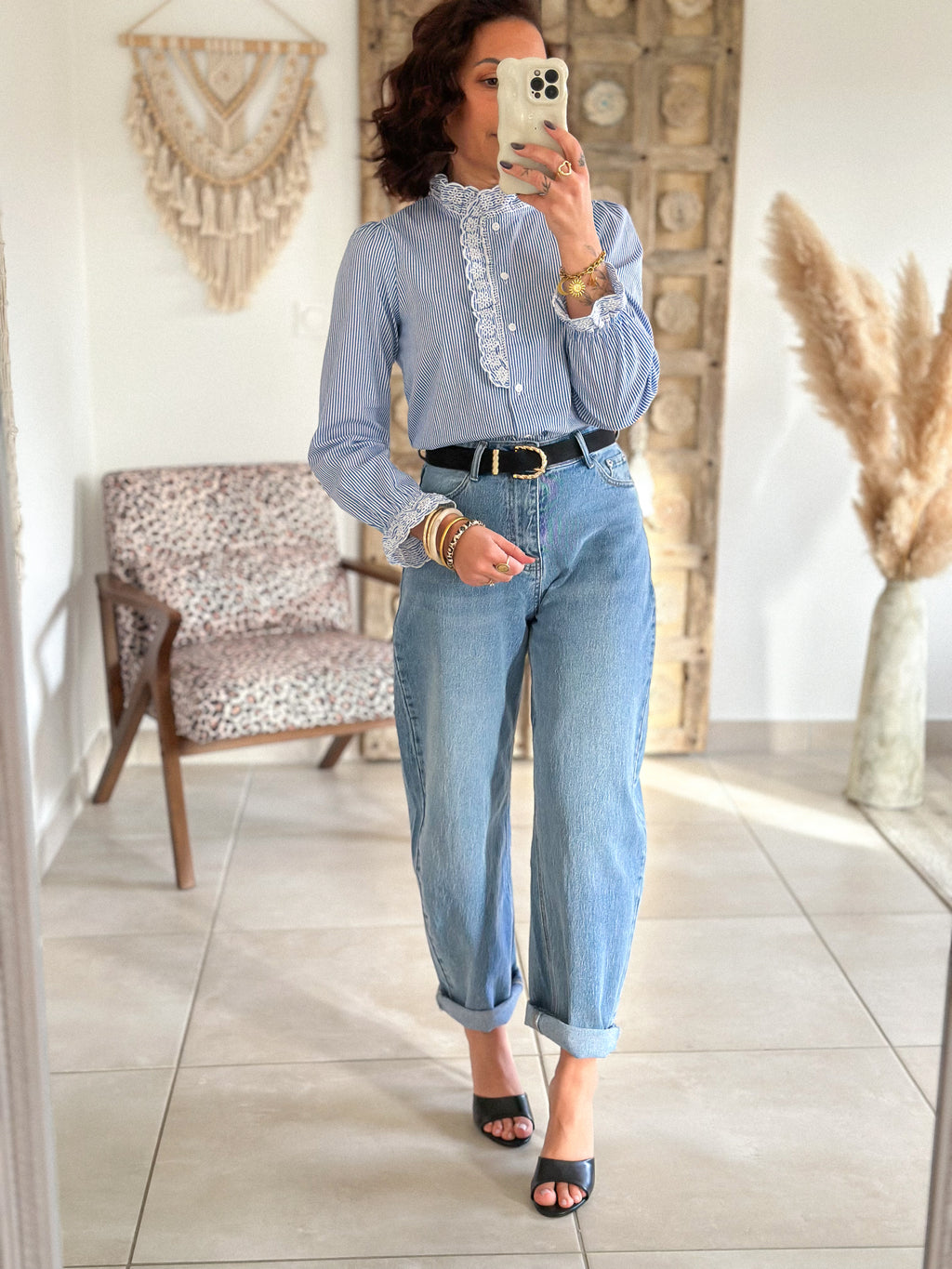 Blouse Diane - Rayée bleue