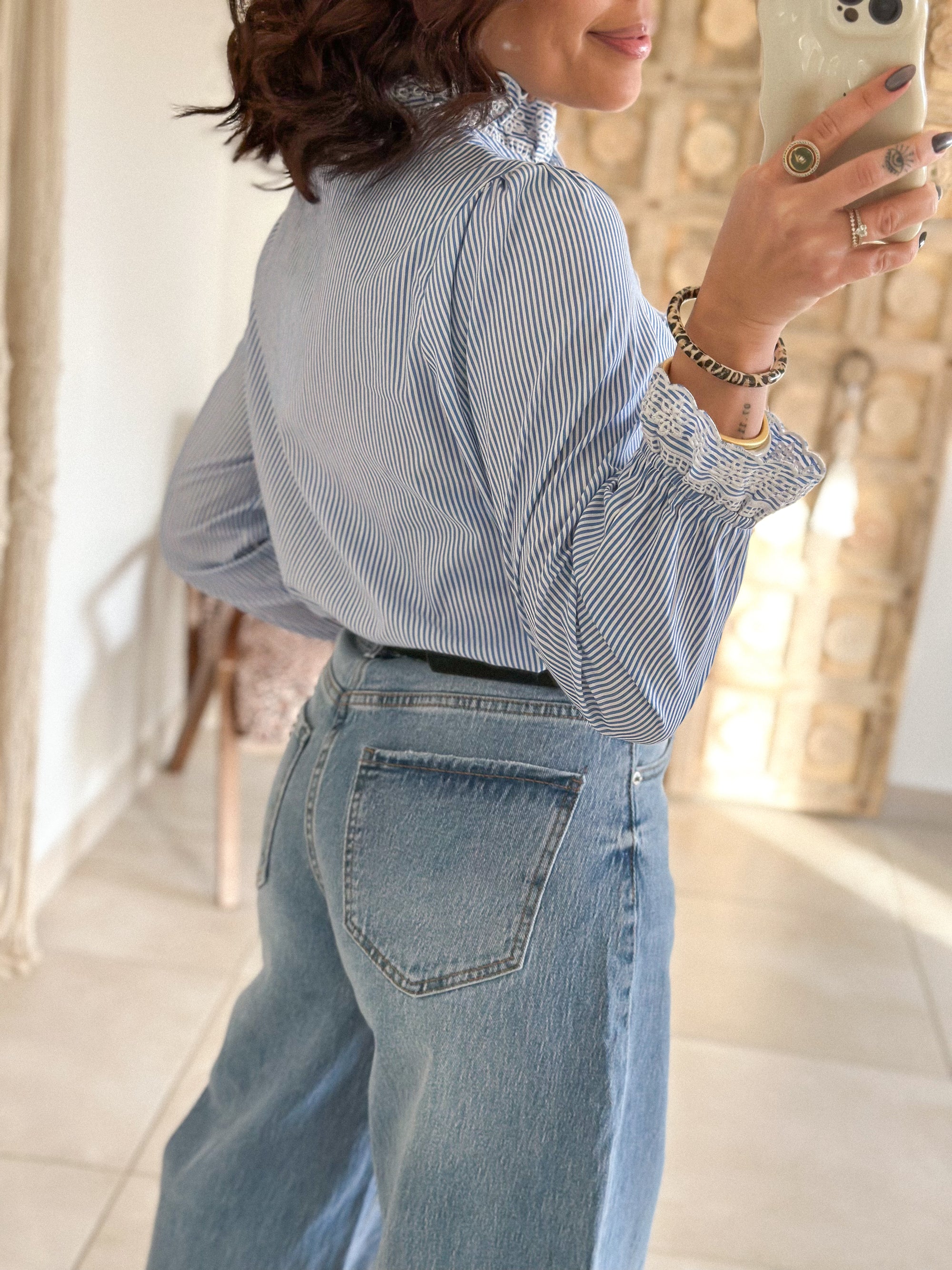 Blouse Diane - Rayée bleue