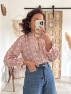 Blouse Sacha - Brodée rose