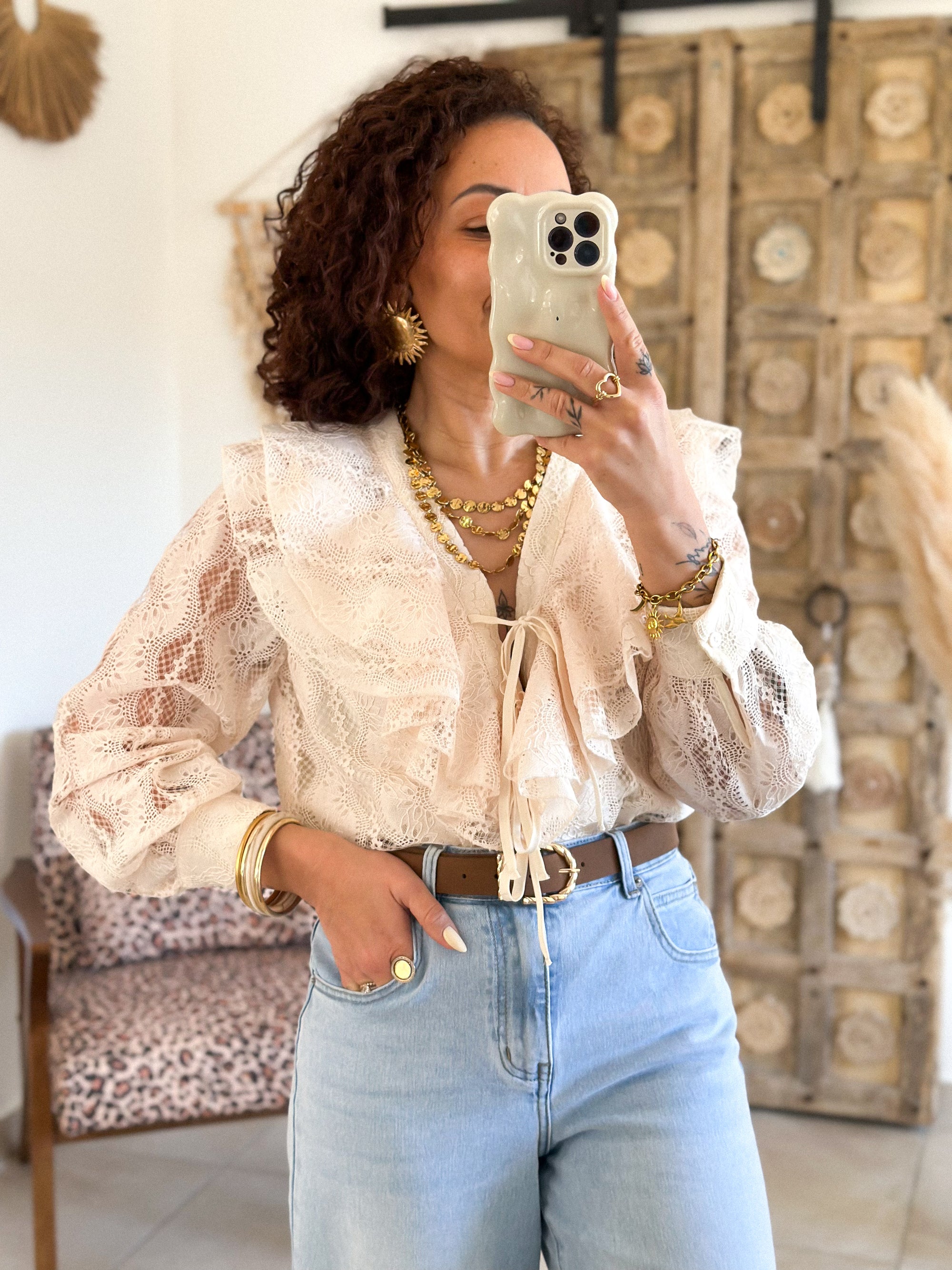 Blouse Stella - Dentelle crème