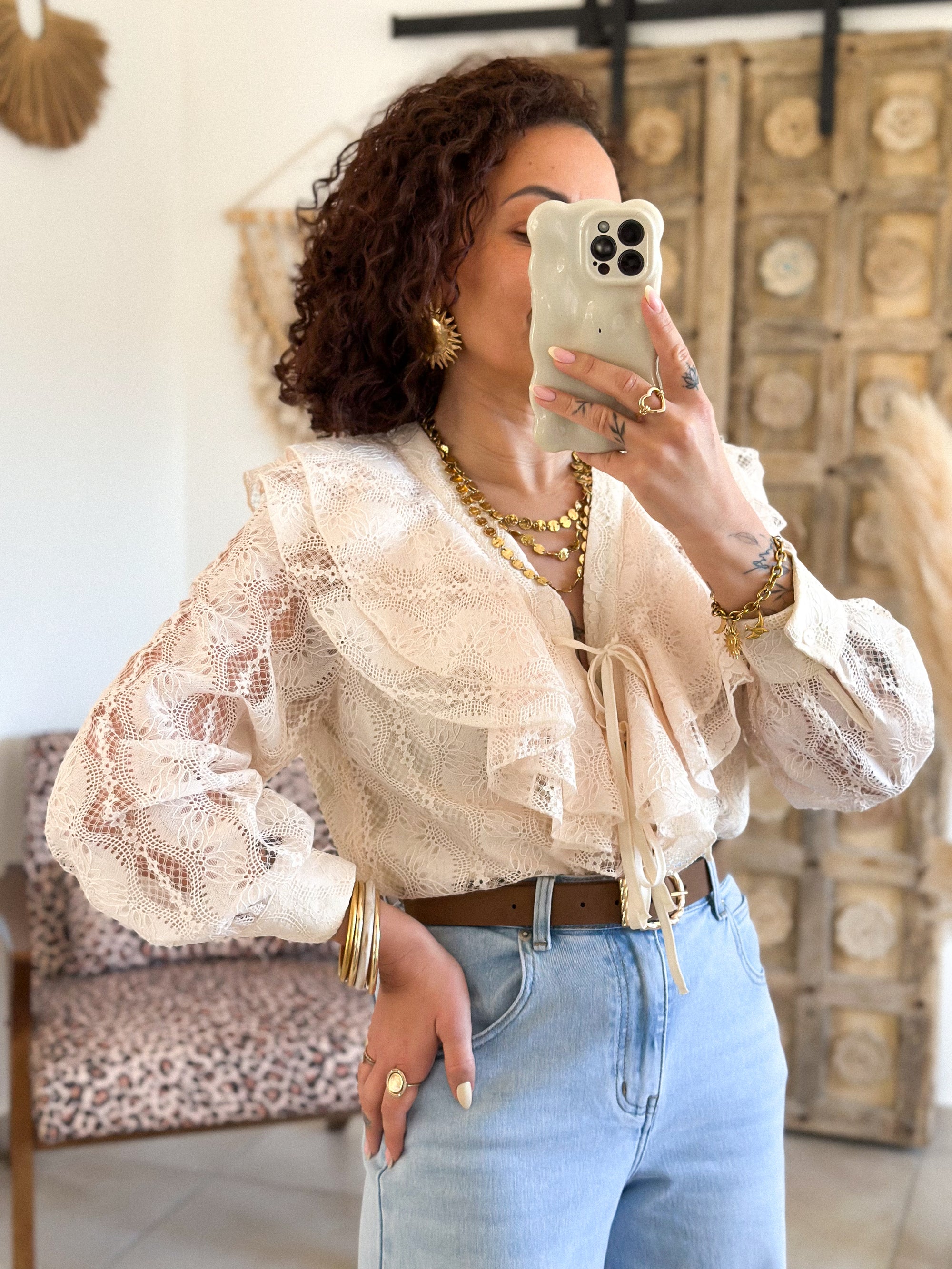 Blouse Stella - Dentelle crème