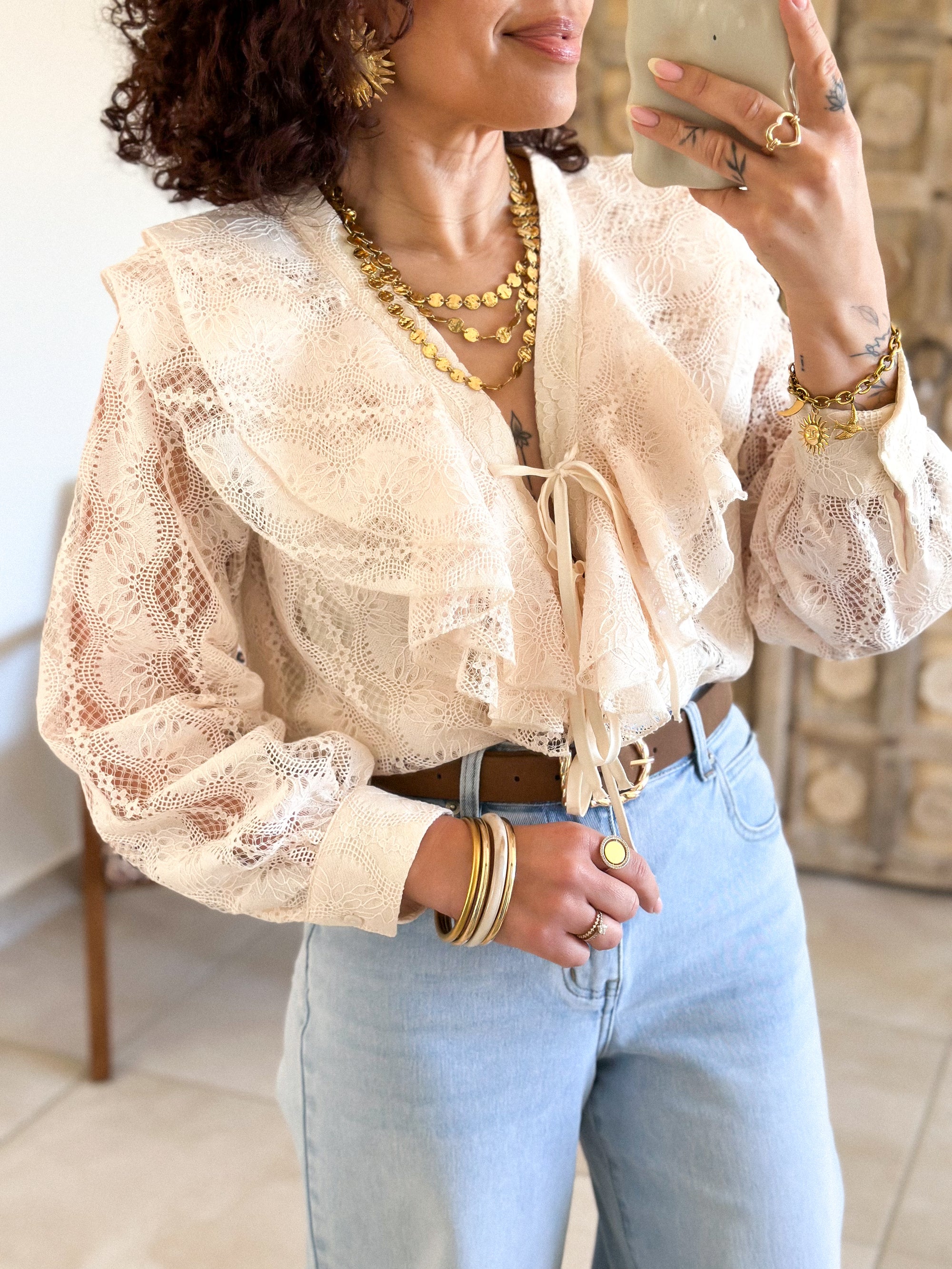 Blouse Stella - Dentelle crème