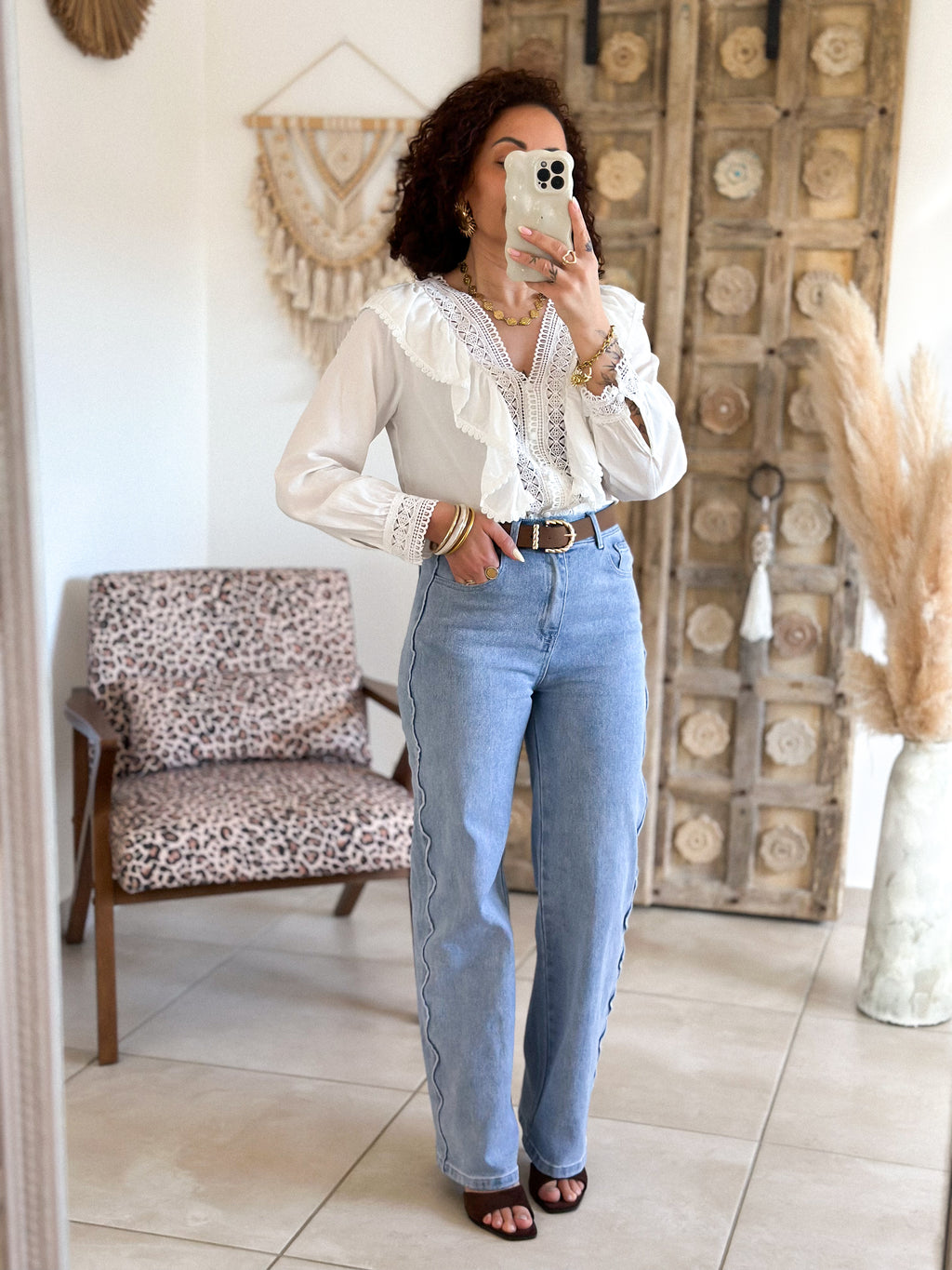 Blouse Tina - Blanche volantée