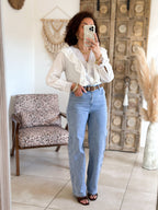 Blouse Tina - Blanche volantée