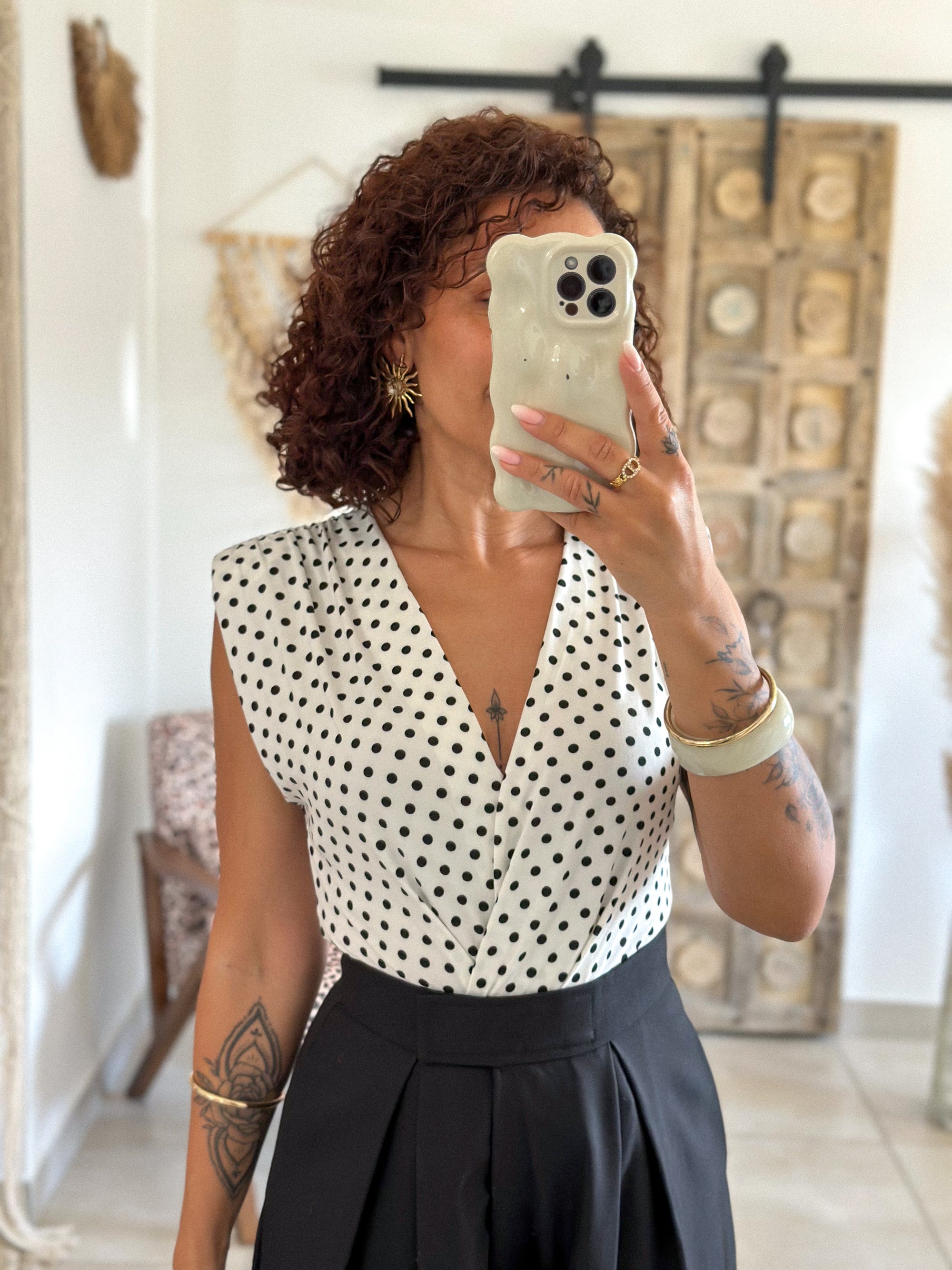 Body Pia - Blanc à pois