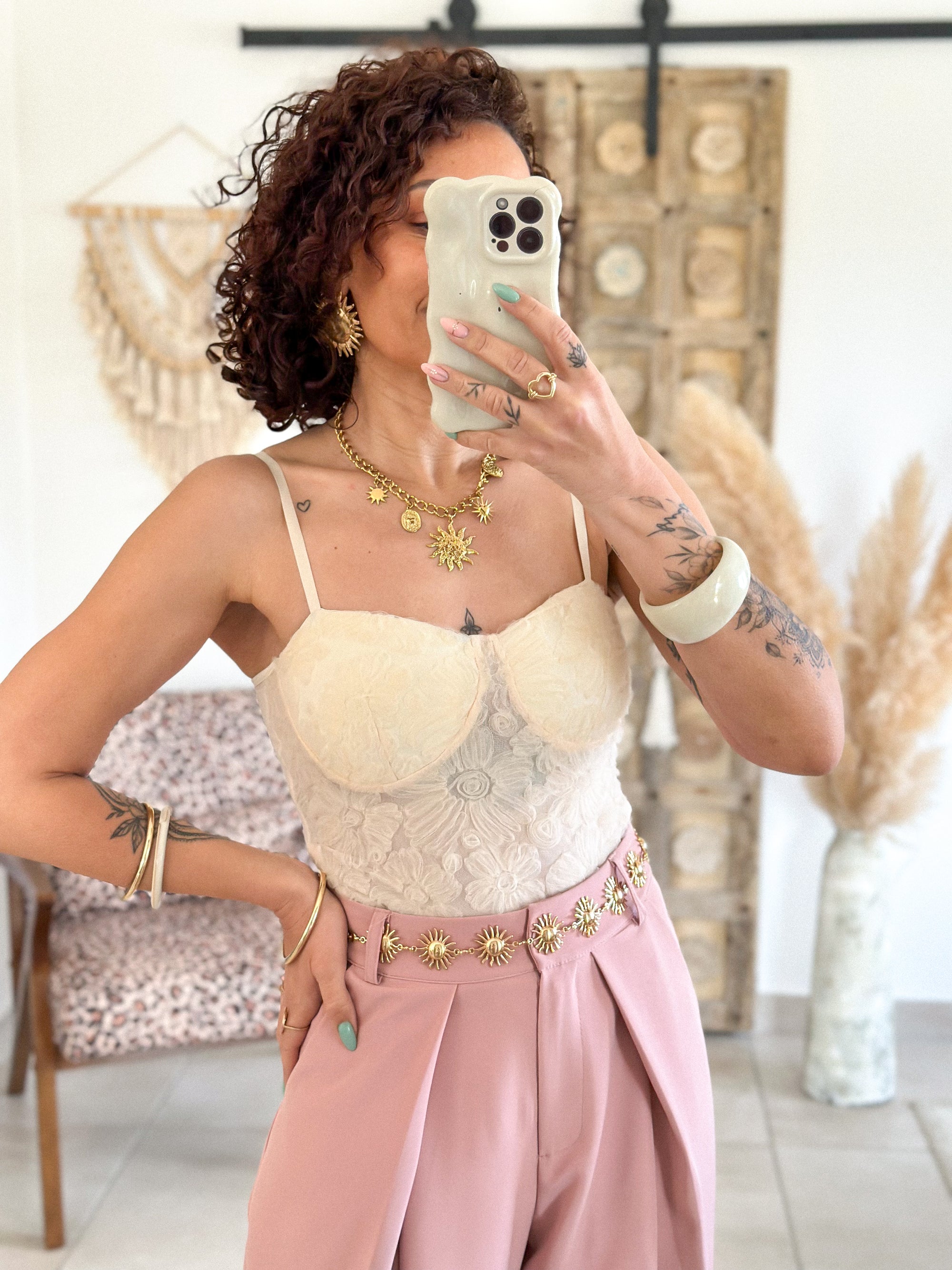 Body Izzie - Dentelle beige