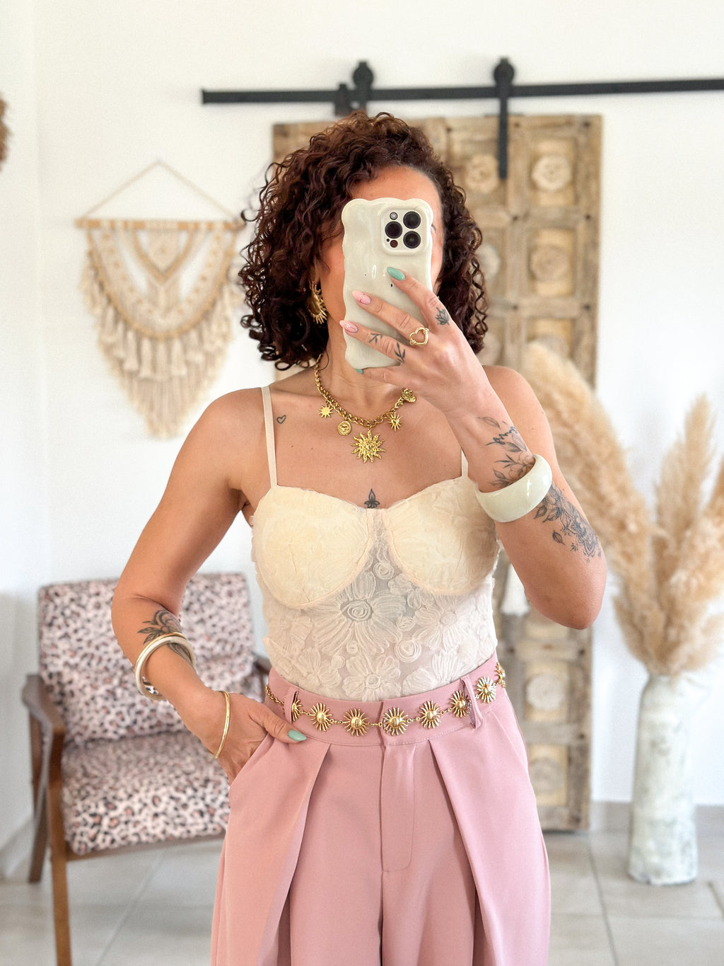 Body Izzie - Dentelle beige