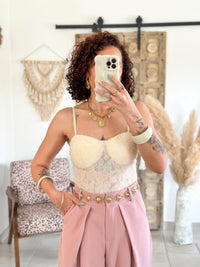 Body Izzie - Dentelle beige