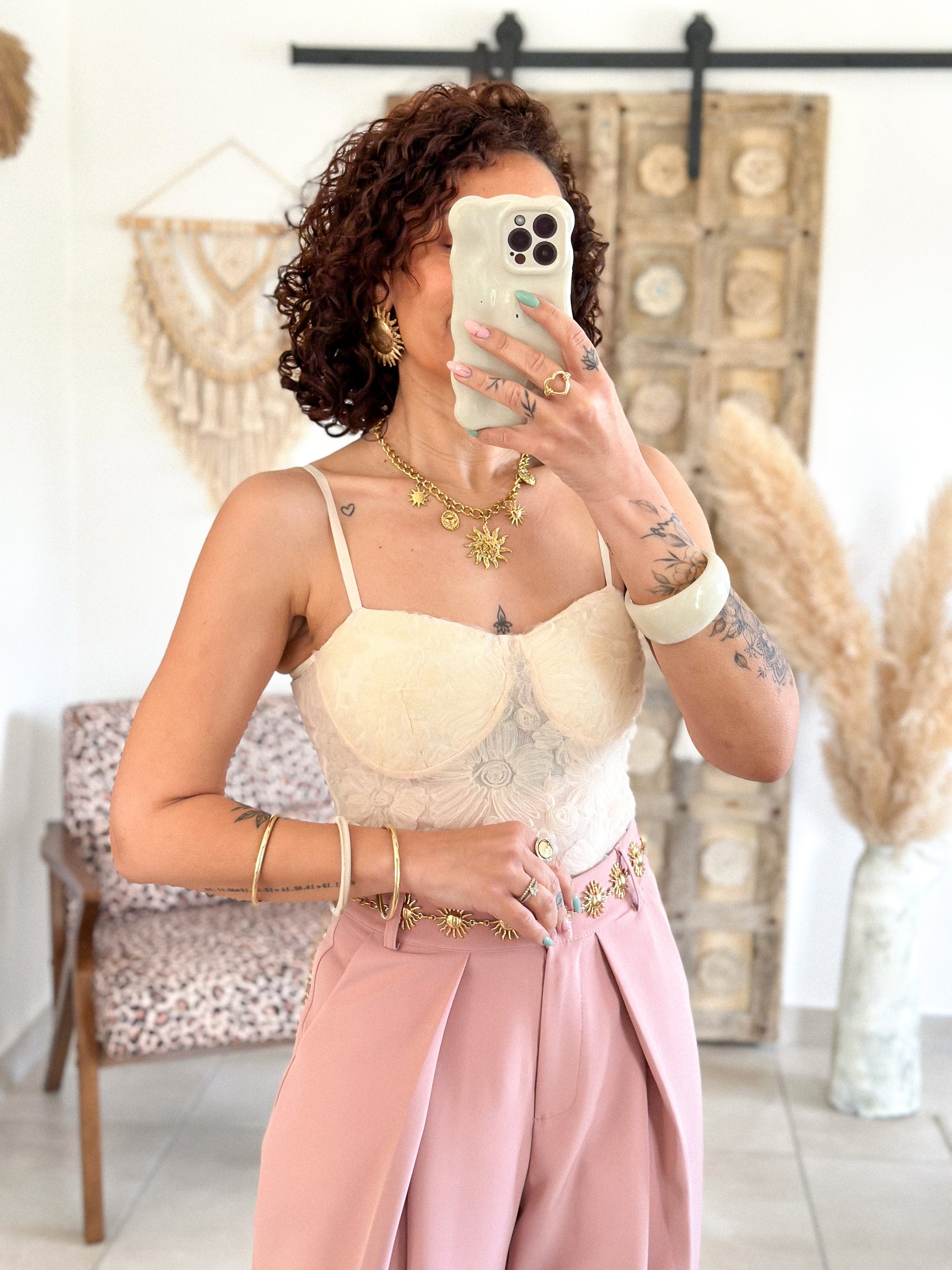 Body Izzie - Dentelle beige