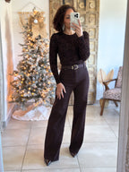 Body Evania - Léopard Velours Marron