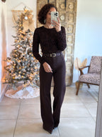 Body Evania - Léopard Velours Marron