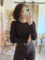 Body Evania - Léopard Velours Marron