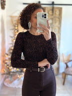 Body Evania - Léopard Velours Marron