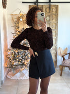 Body Evania - Léopard Velours Marron