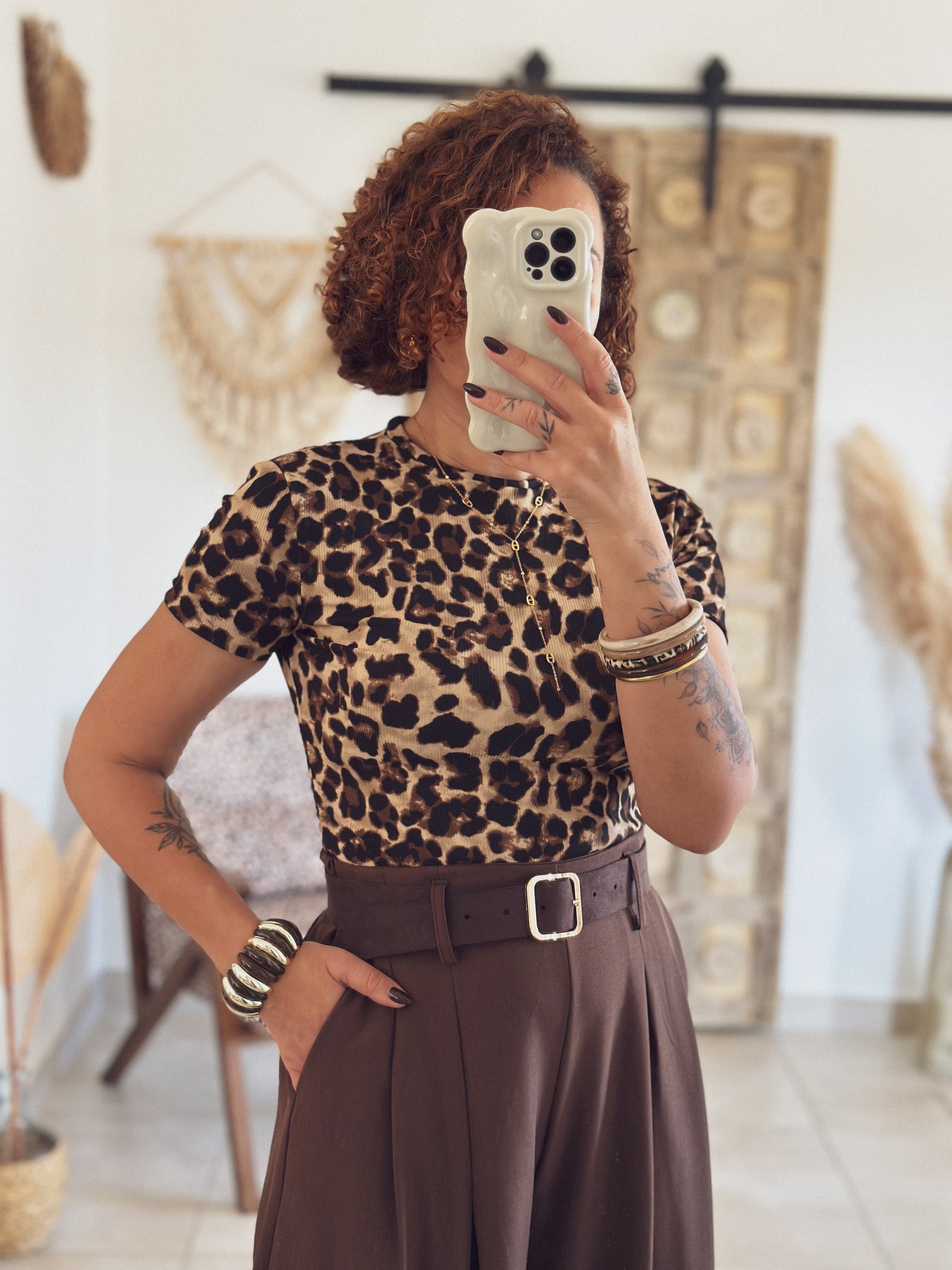 Body Talia – Manches courtes léopard