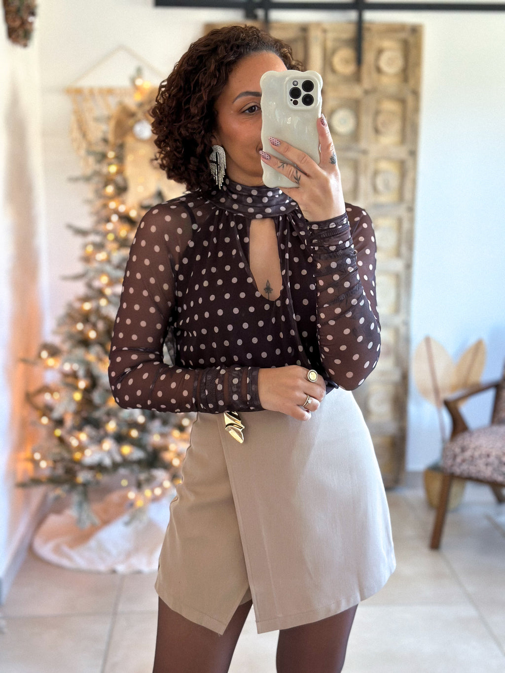 Body Manelle - Marron à pois