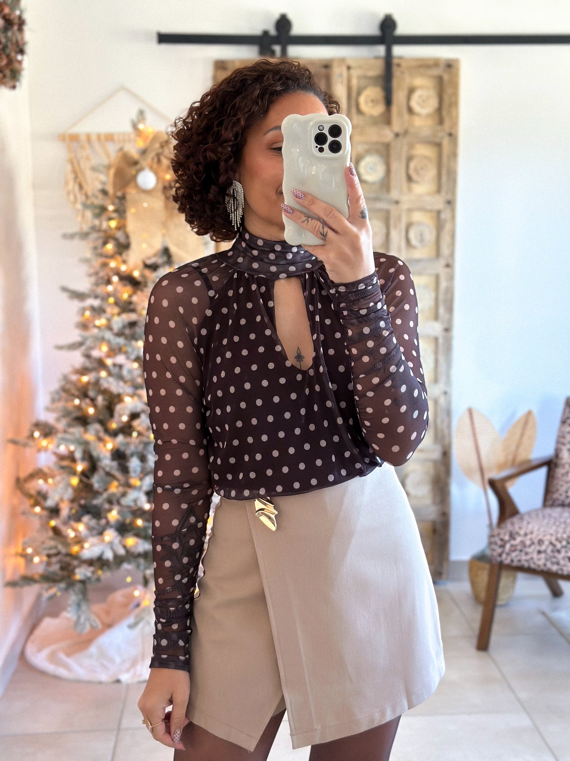 Body Manelle - Marron à pois