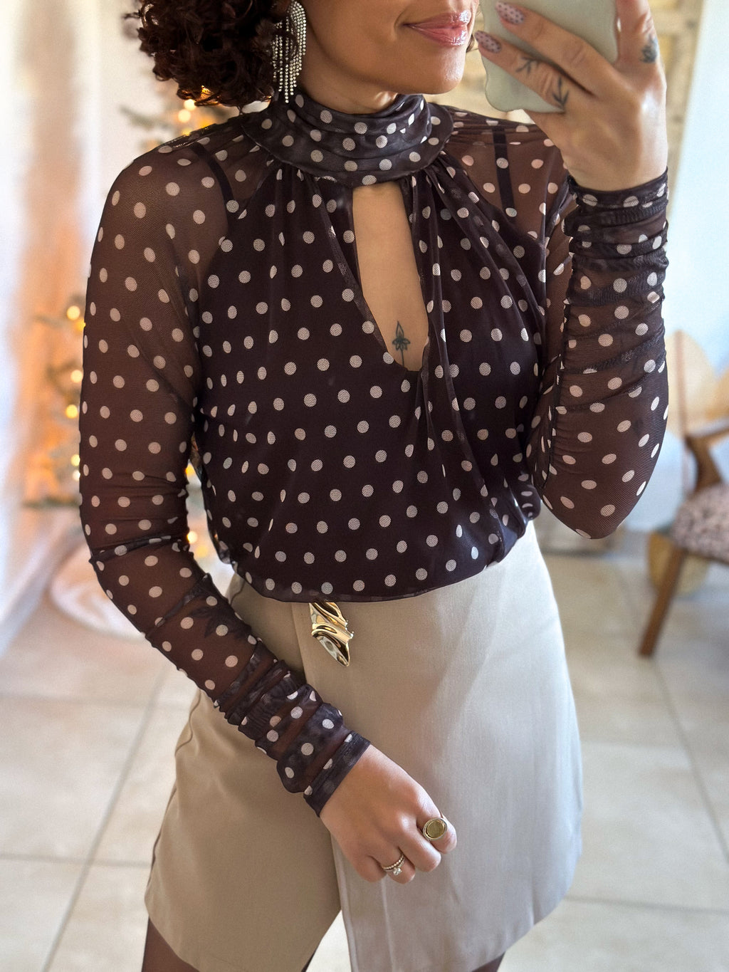 Body Manelle - Marron à pois