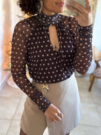 Body Manelle - Marron à pois