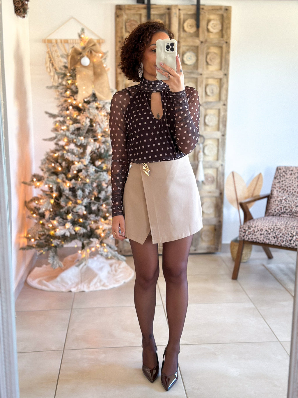 Body Manelle - Marron à pois