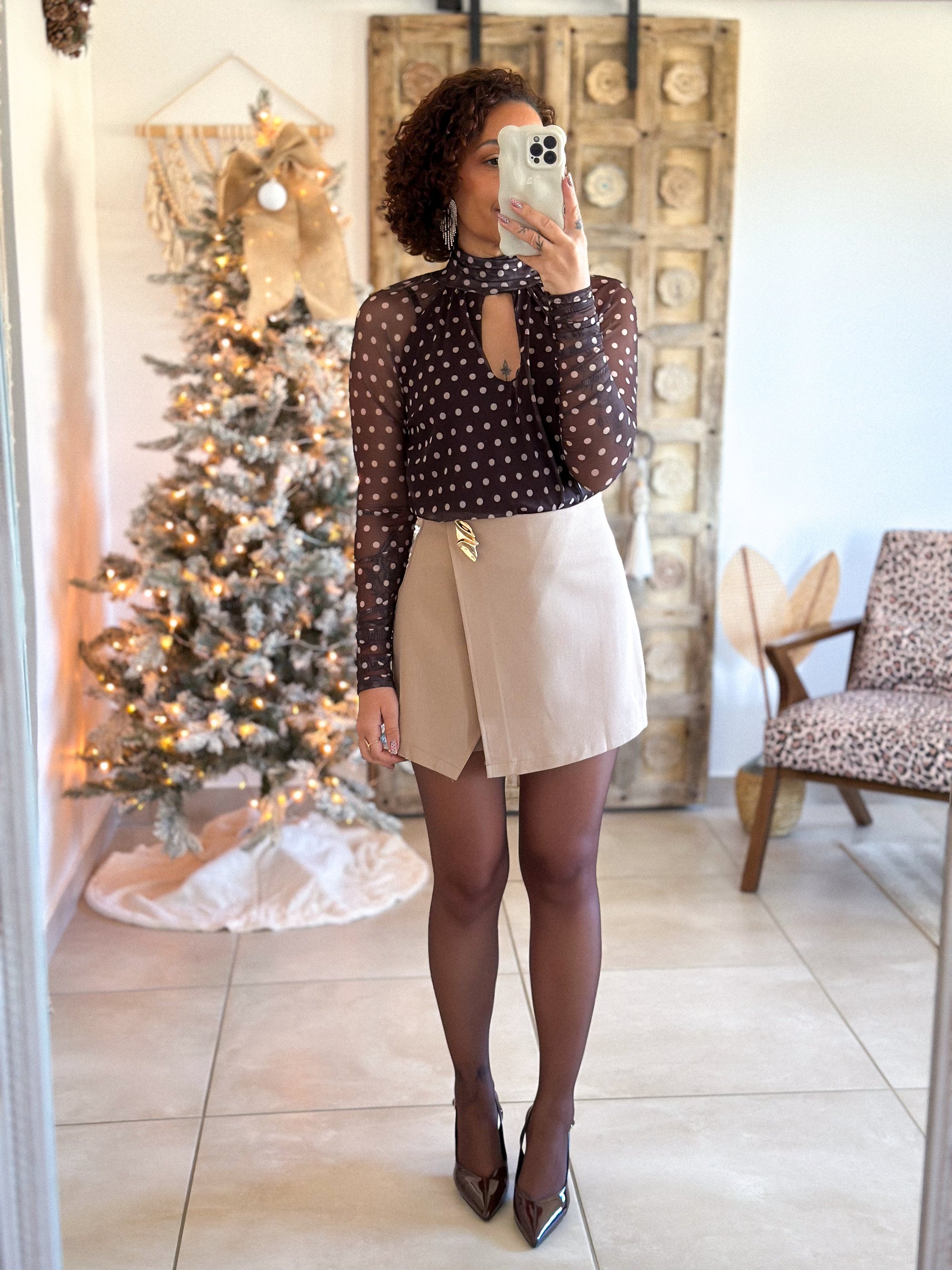 Body Manelle - Marron à pois