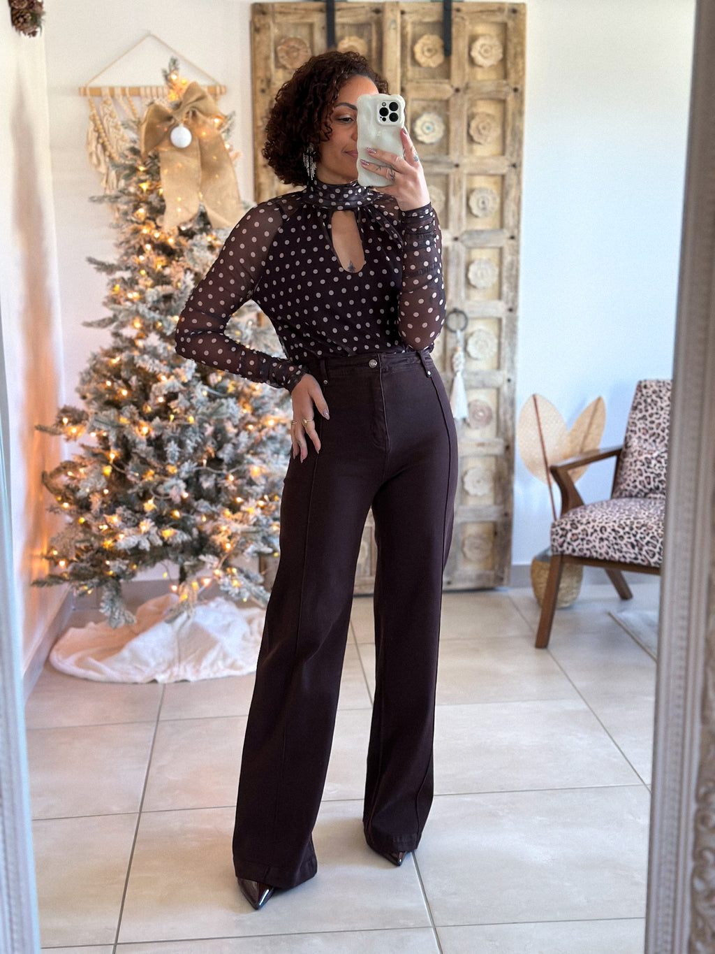 Body Manelle - Marron à pois