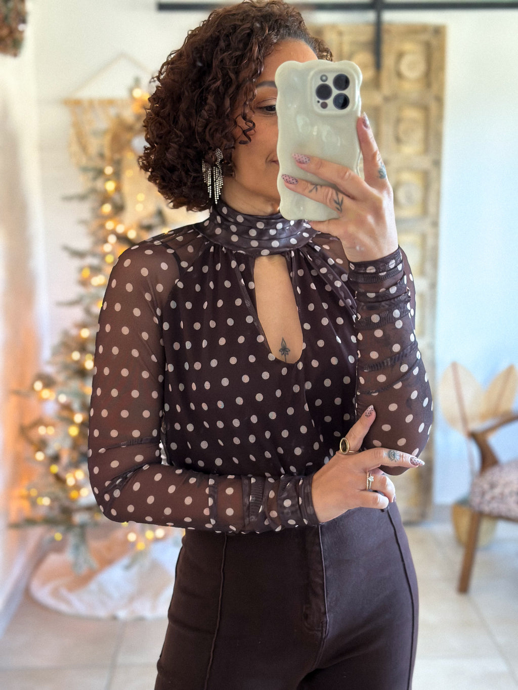 Body Manelle - Marron à pois