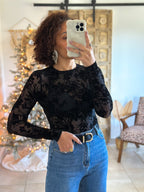 Body Mia - Fleurs Velours Noir