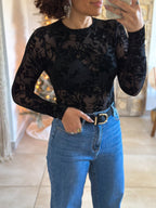 Body Mia - Fleurs Velours Noir