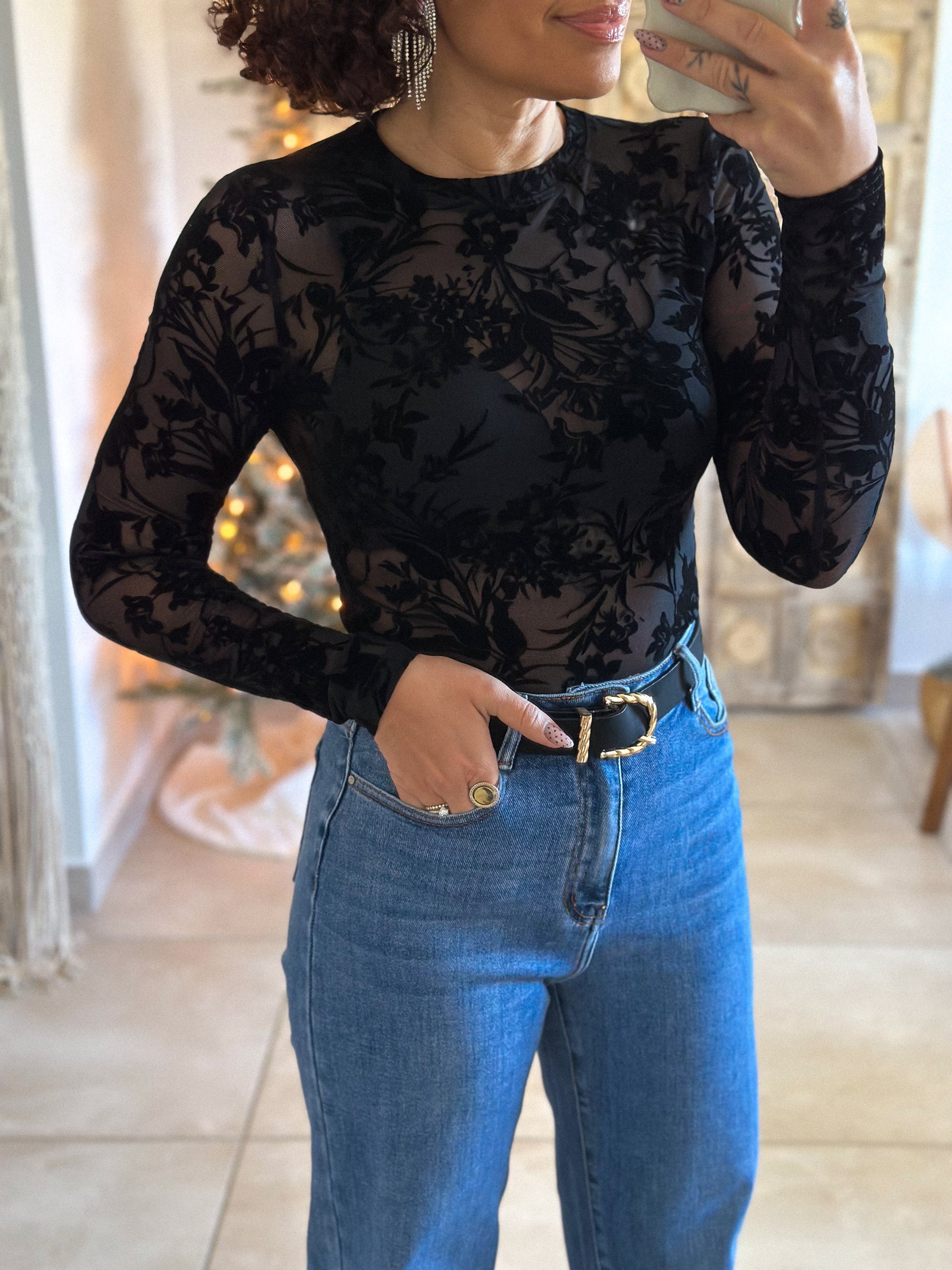 Body Mia - Fleurs Velours Noir