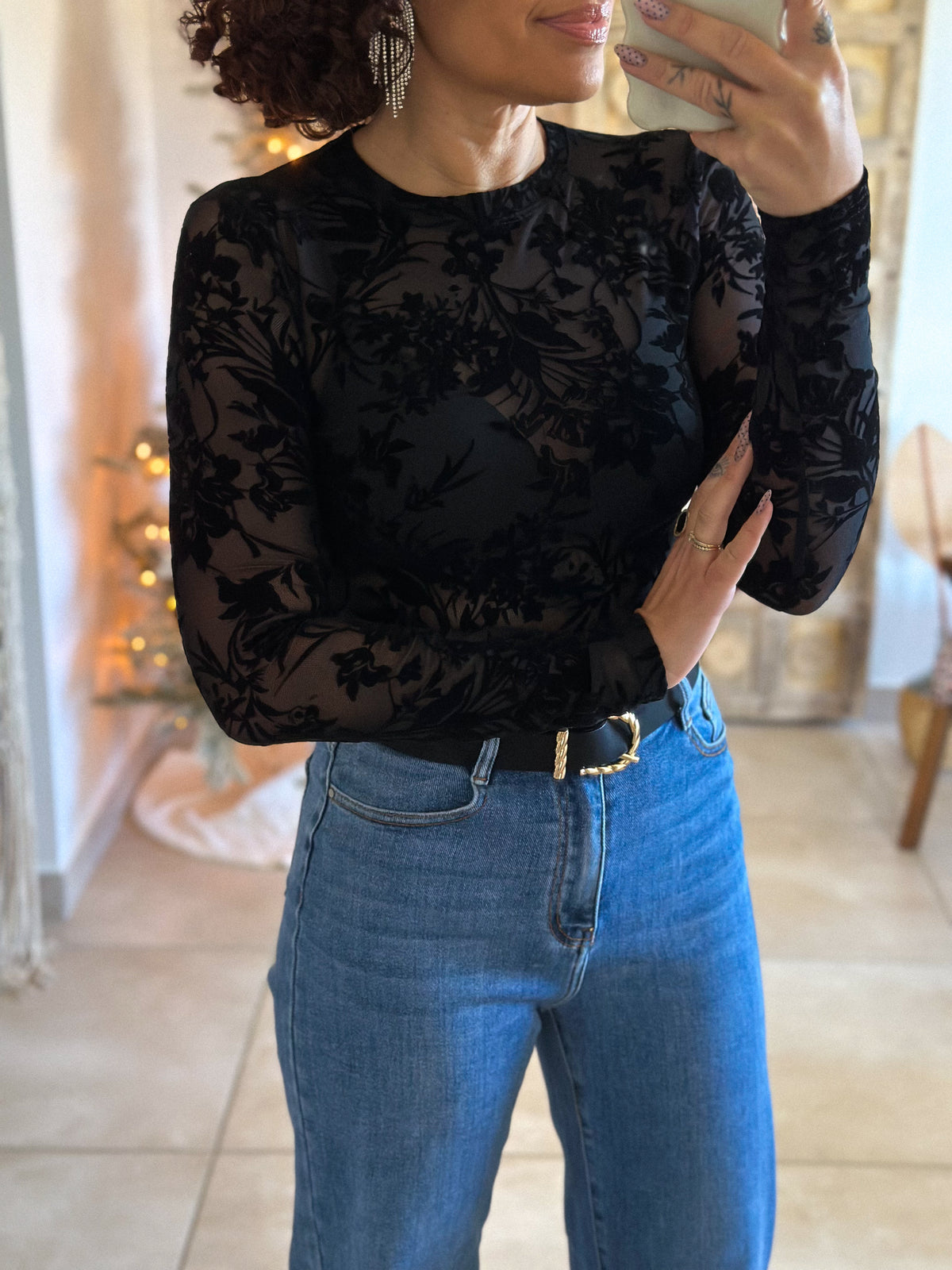 Body Mia - Fleurs Velours Noir