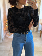 Body Mia - Fleurs Velours Noir