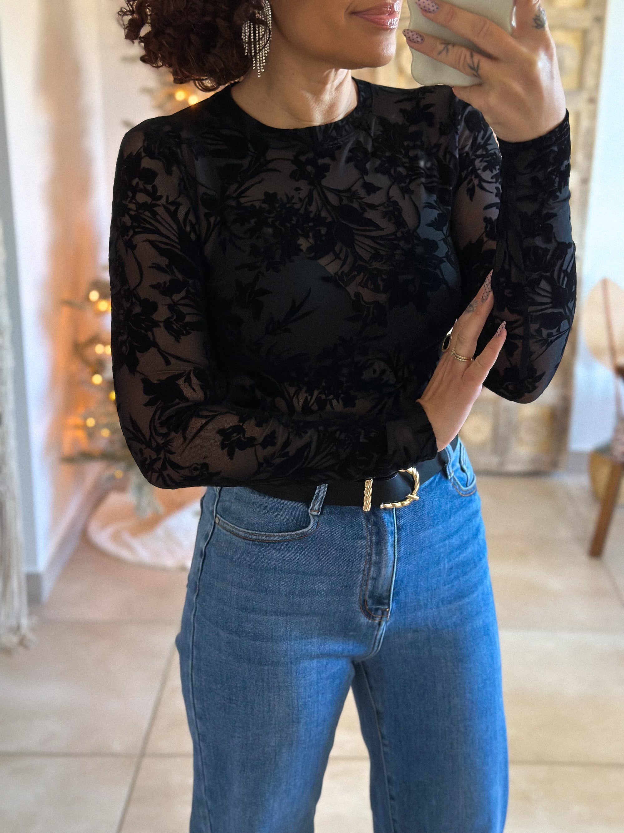 Body Mia - Fleurs Velours Noir