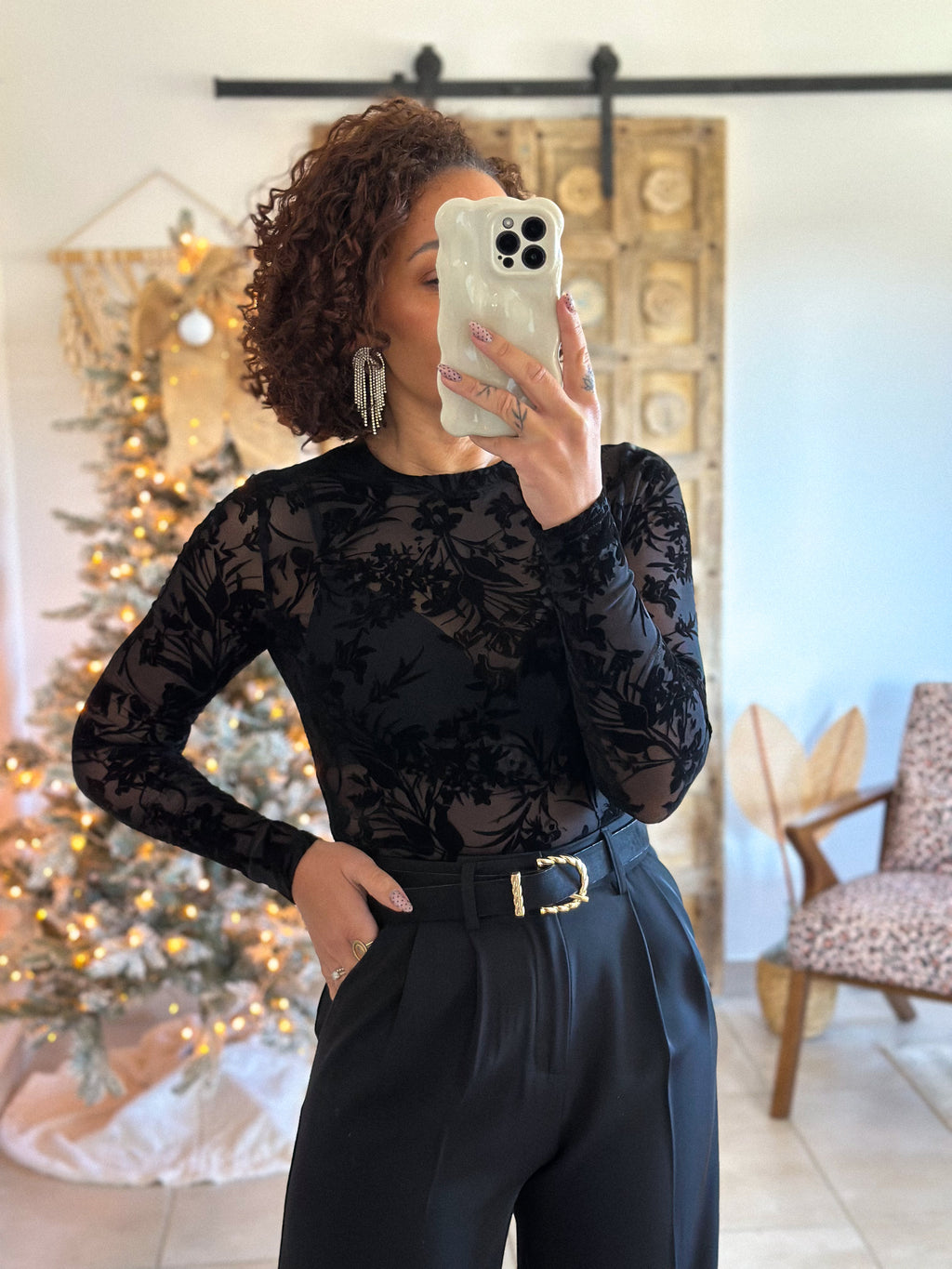 Body Mia - Fleurs Velours Noir