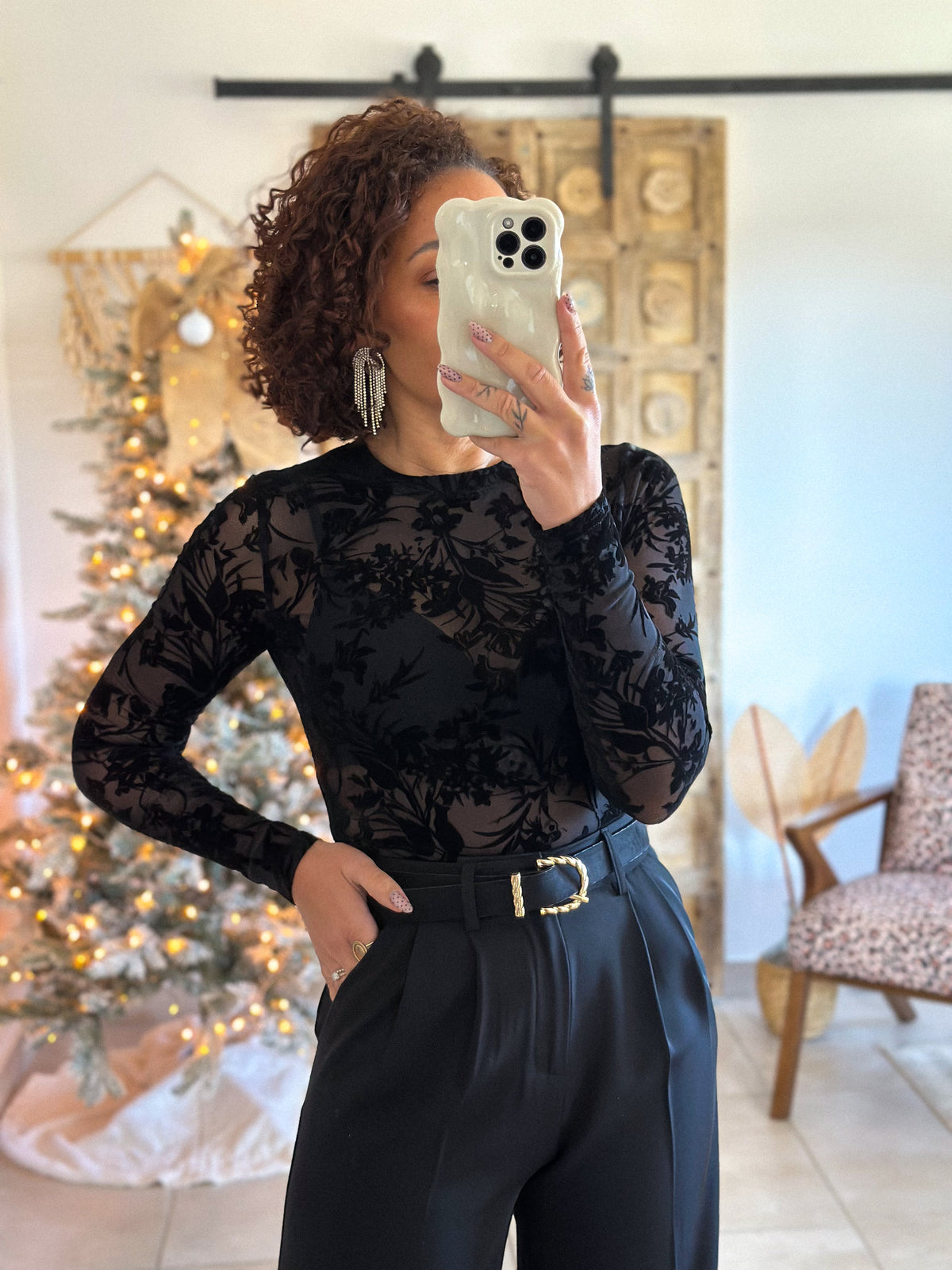 Body Mia - Fleurs Velours Noir