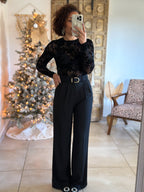 Body Mia - Fleurs Velours Noir