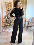 Body Mia - Fleurs Velours Noir