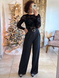 Body Mia - Fleurs Velours Noir