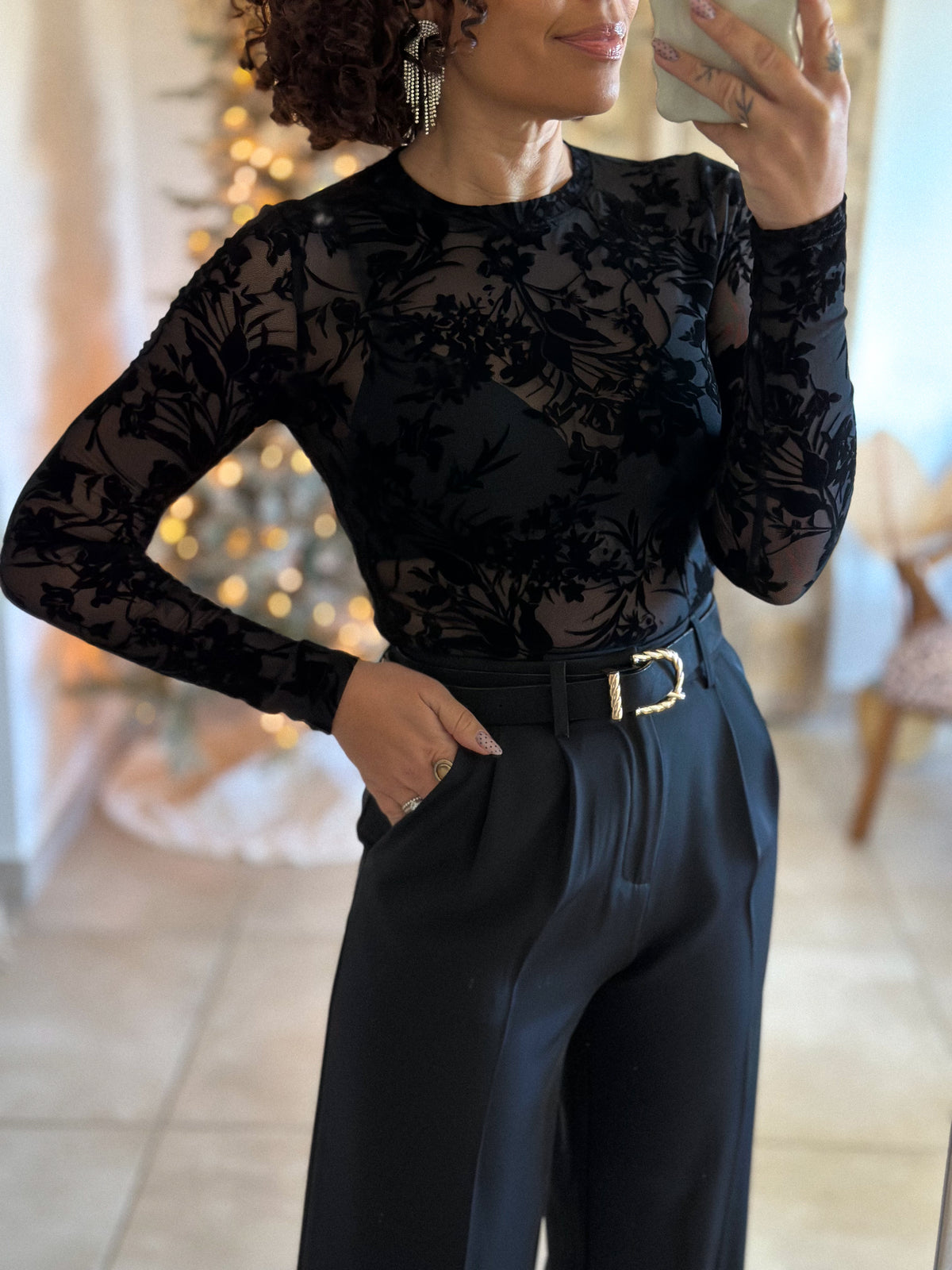 Body Mia - Fleurs Velours Noir