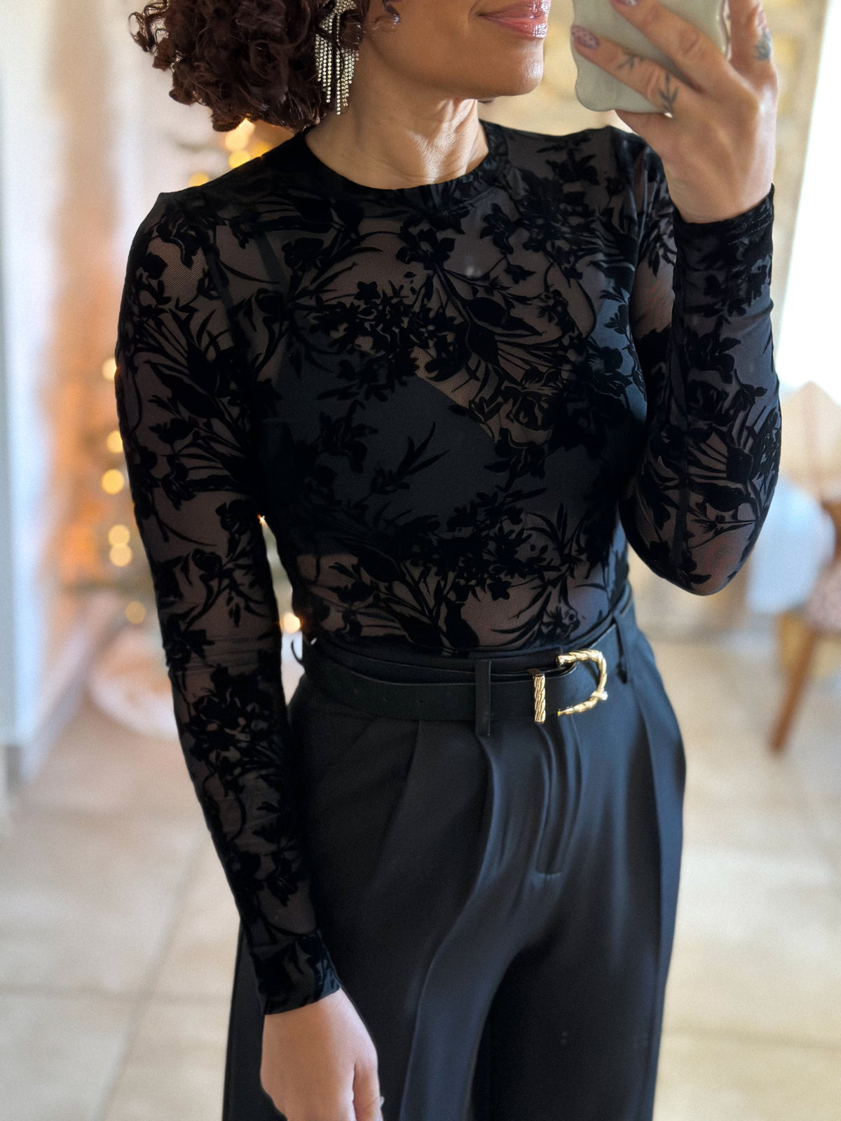 Body Mia - Fleurs Velours Noir