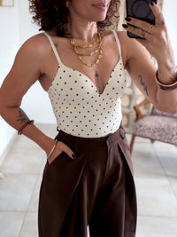 Body Suzanne - Sculptant beige à pois chocolat
