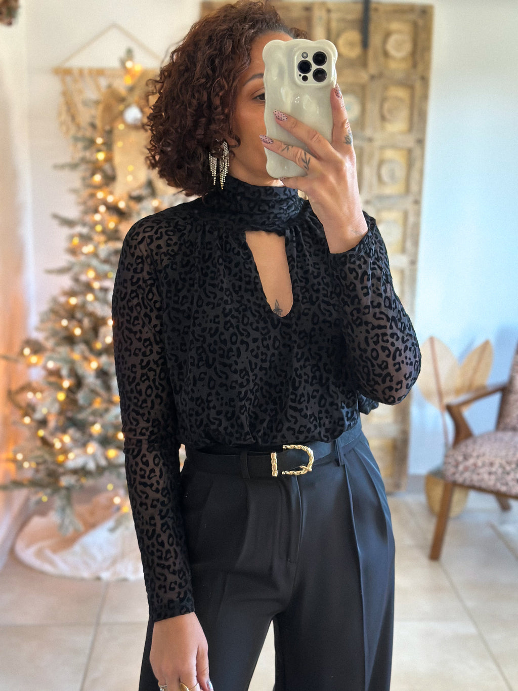 Body Tala - Noir Léopard Velours