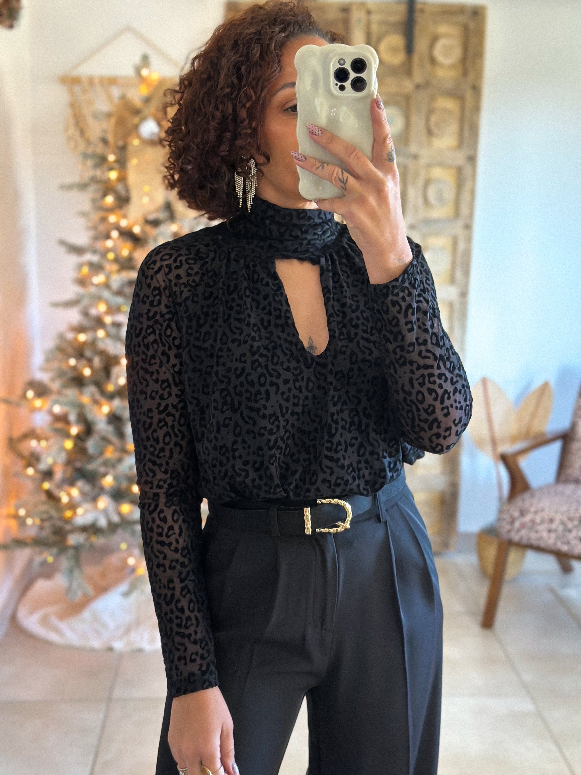 Body Tala - Noir Léopard Velours