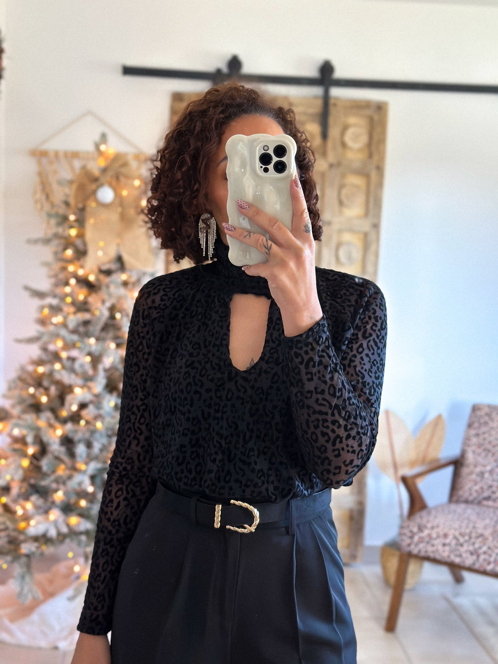 Body Tala - Noir Léopard Velours