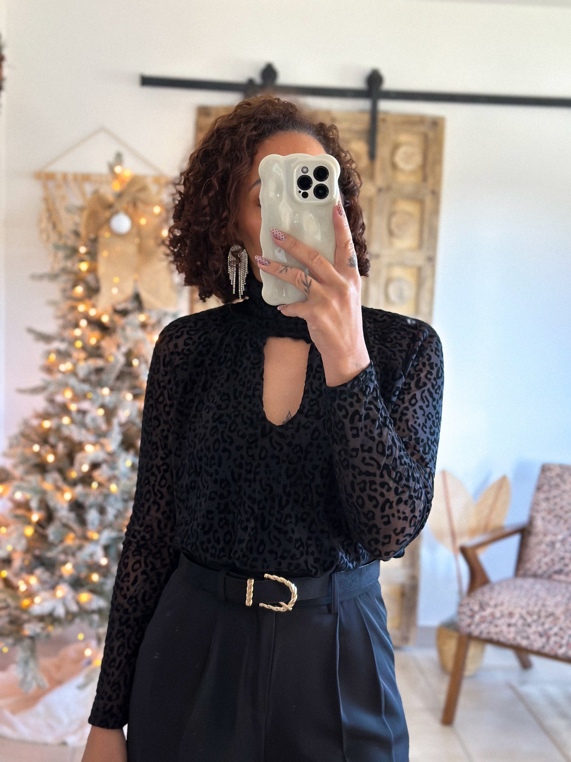 Body Tala - Noir Léopard Velours