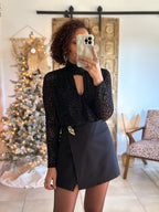 Body Tala - Noir Léopard Velours