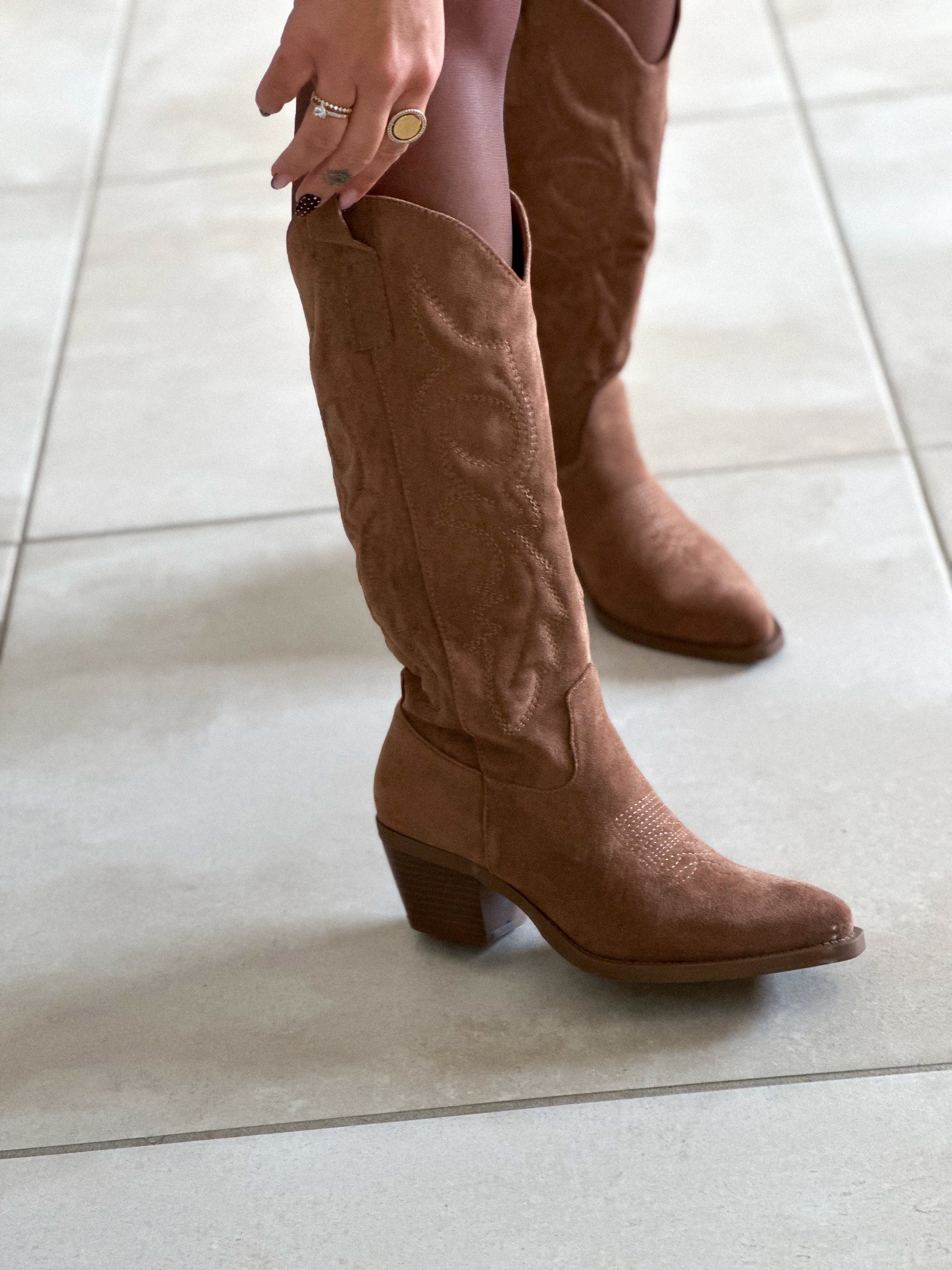 Bottes Beyoncé - Santiag camel