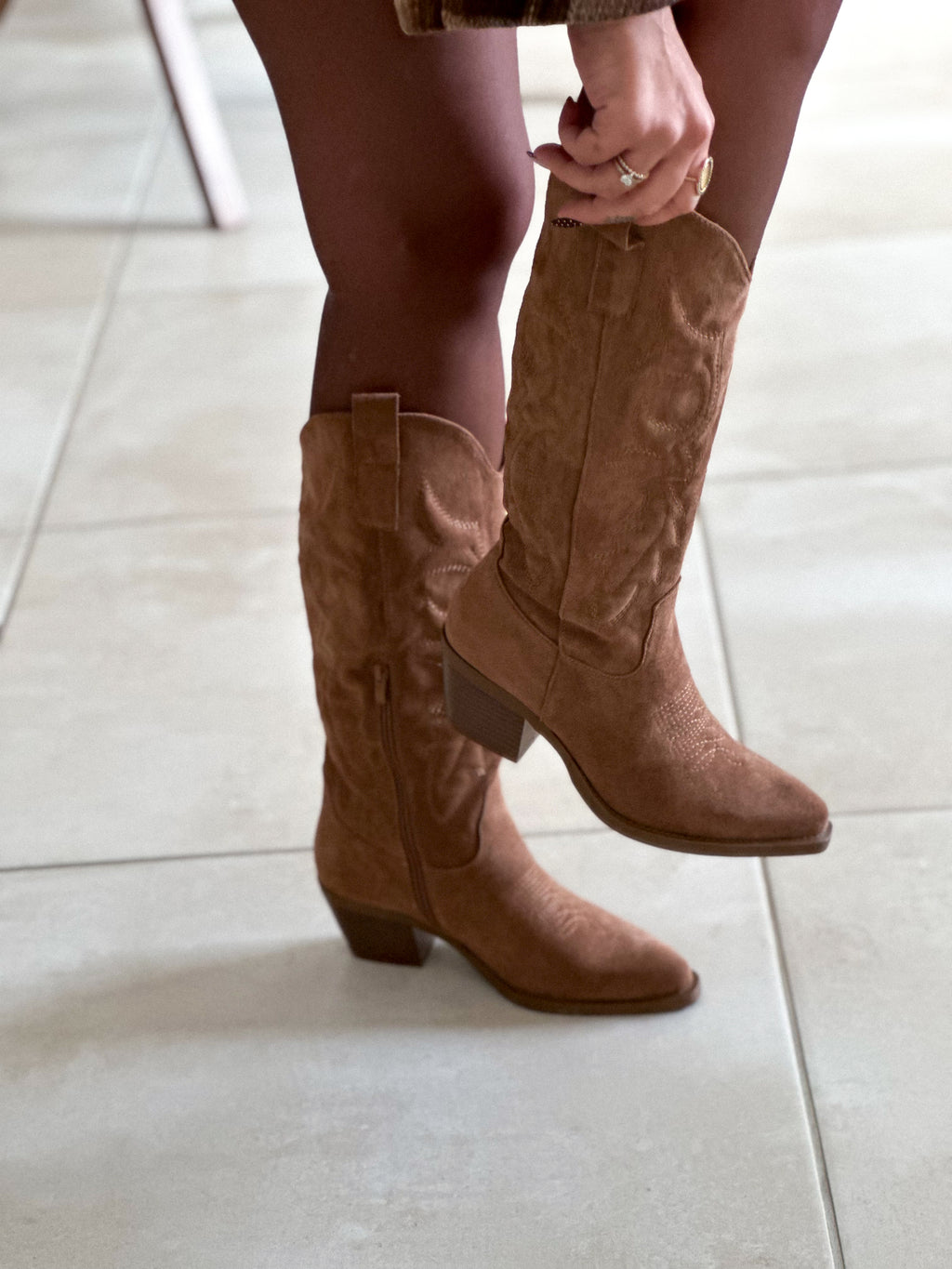 Bottes Beyoncé - Santiag camel