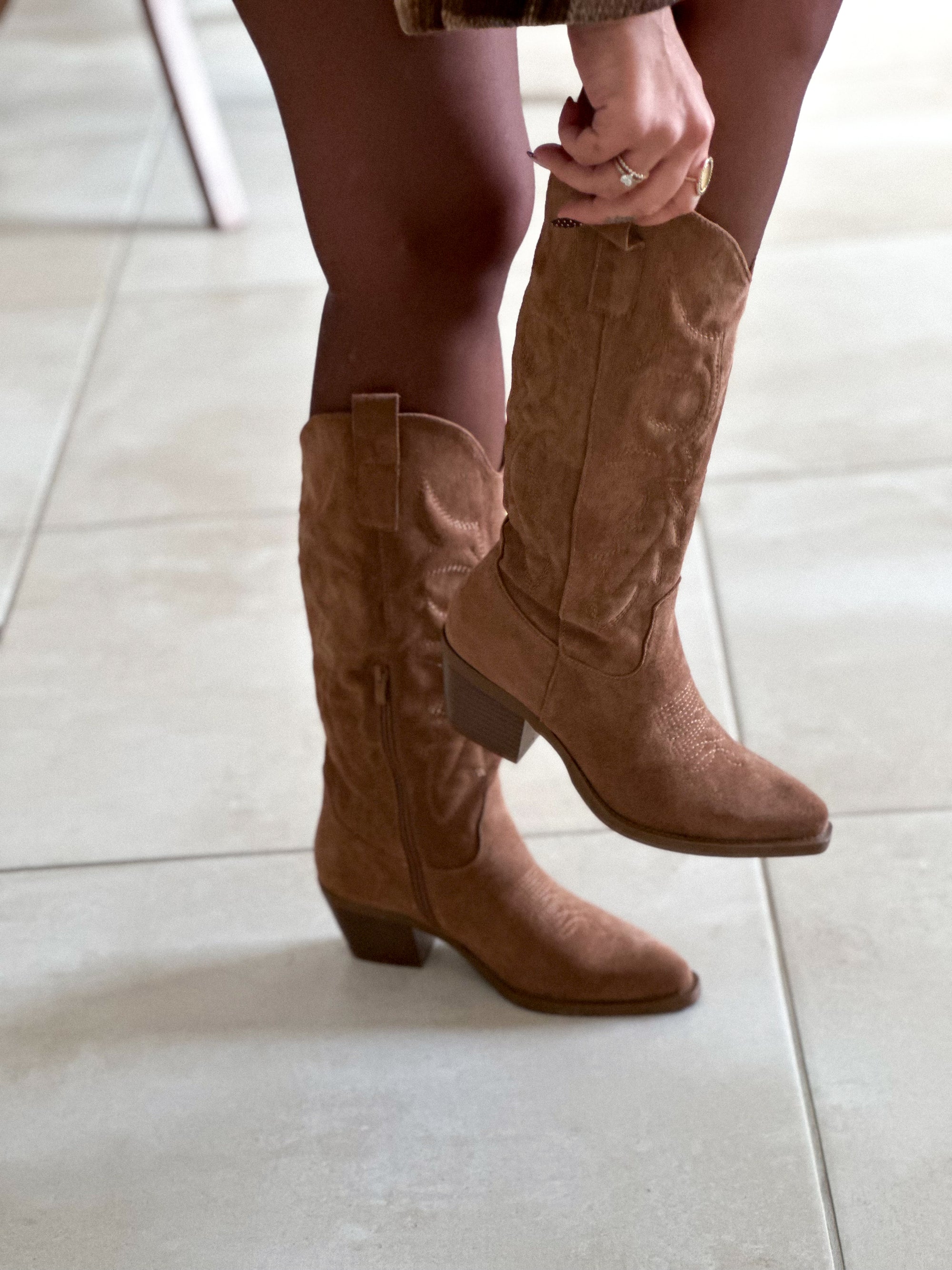 Bottes Beyoncé - Santiag camel