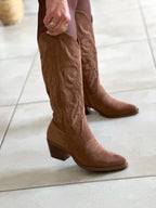 Bottes Beyoncé - Santiag camel